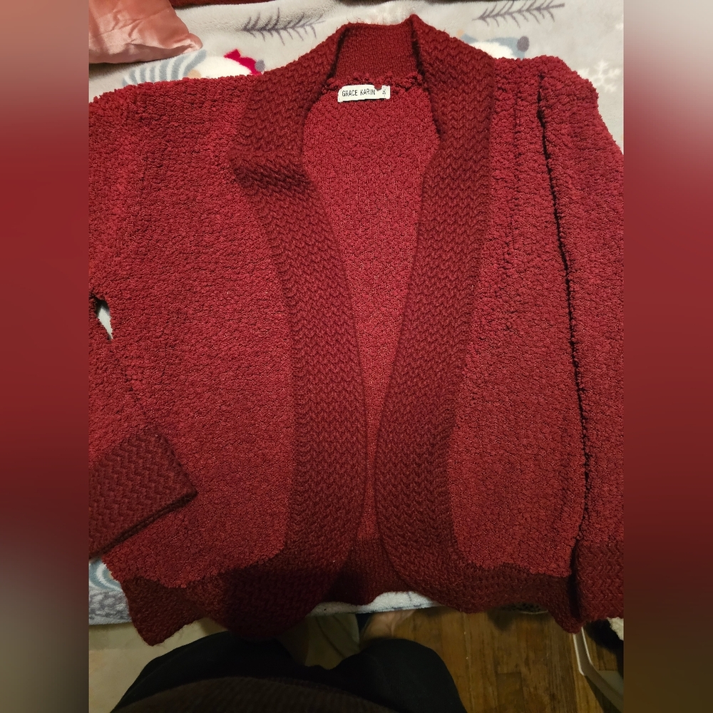 Grace Karin cardigan 2x red
